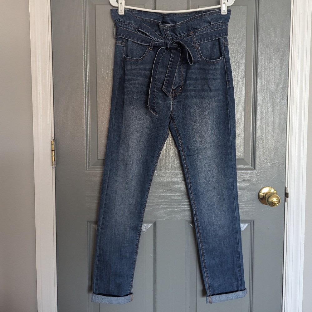 Paper bag style skinny jean, size 10